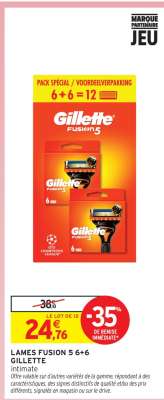 LAMES FUSION 5 6+6 GILLETTE