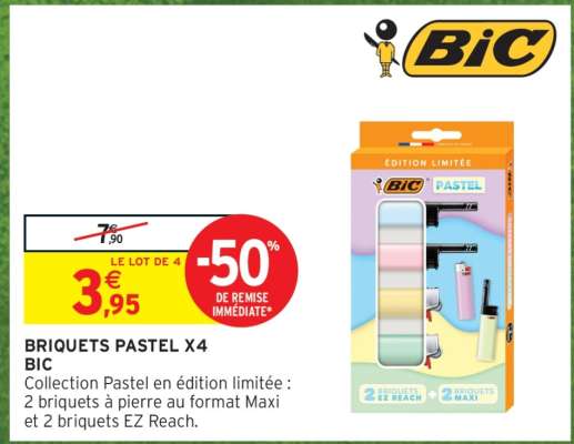 BRIQUETS PASTEL X4 BIC