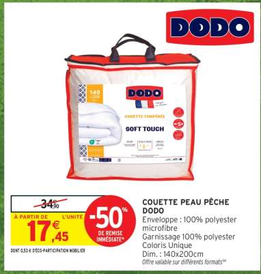 COUETTE PEAU PÊCHE DODO