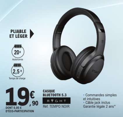 CASQUE BLUETOOTH 5.3 RYGHT
