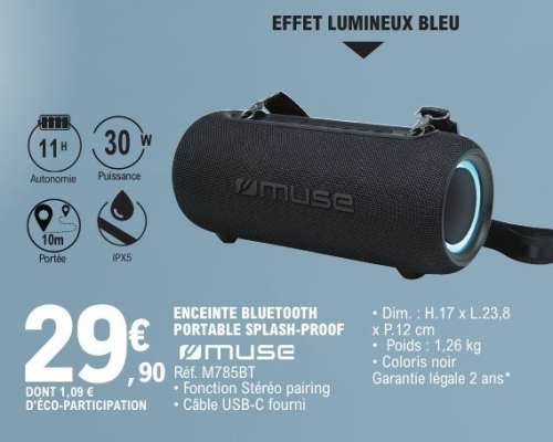ENCEINTE BLUETOOTH PORTABLE SPLASH-PROOF