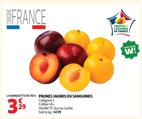 PRUNES JAUNES OU SANGUINES