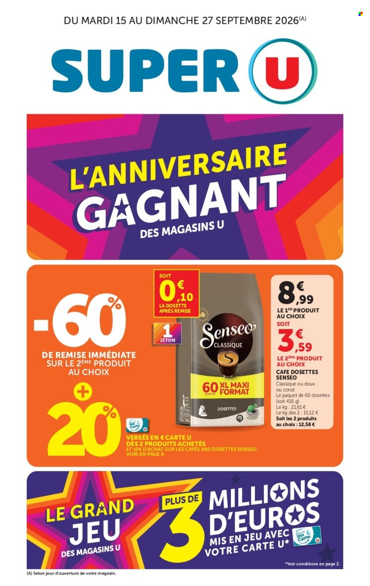 Catalogue SUPER U - 15.09.2026 - 27.09.2026. Page 1