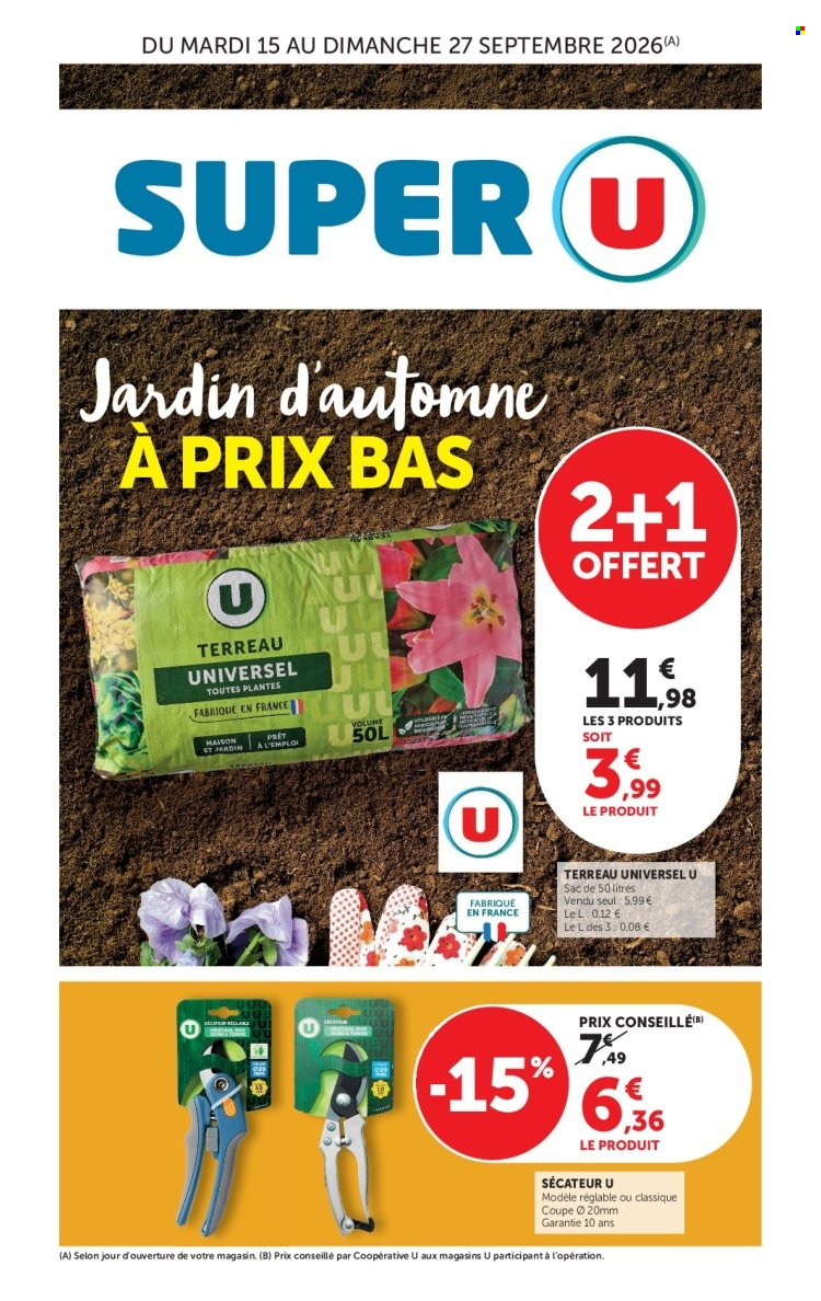 Catalogue SUPER U - 15.09.2026 - 27.09.2026. Page 1