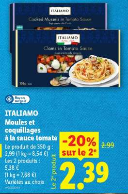ITALIAMO Moules et coquillages à la sauce tomate