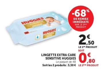 LINGETTE EXTRA CARE SENSITIVE HUGGIES