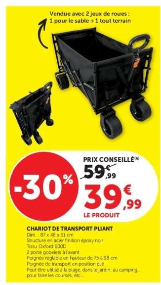 Chariot de transport pliant