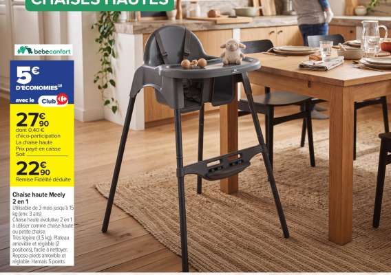 Chaise haute Meely 2 en 1
