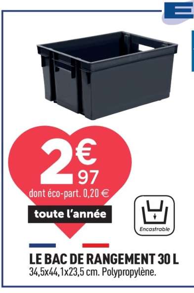LE BAC DE RANGEMENT 30 L