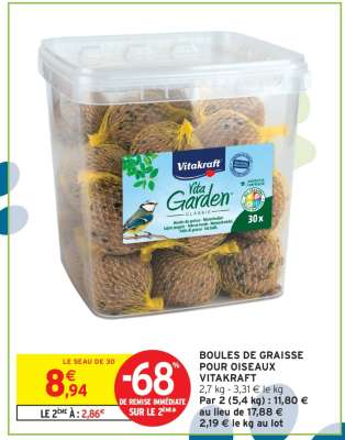 BOULES DE GRAISSE POUR OISEAUX VITAKRAFT