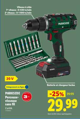 PARKSIDE Perceuse-visseuse sans fil