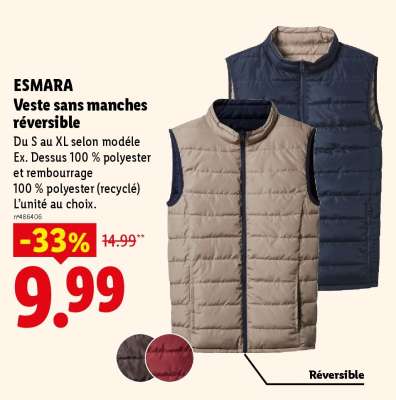 ESMARA Veste sans manches réversible