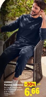 LIVERGY Pantalon molletonné