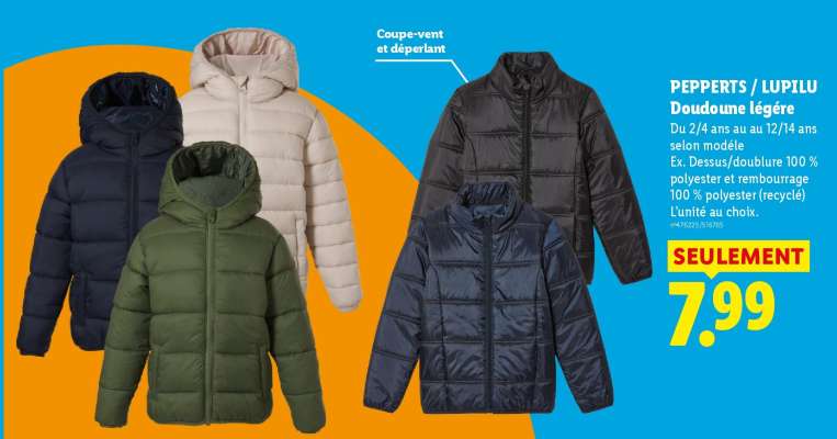 PEPPERTS / LUPILU Doudoune légère