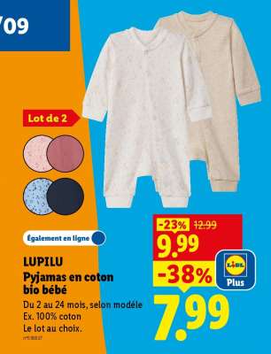 LUPILU Pyjamas en coton bio bébé