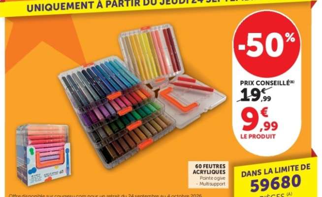 60 FEUTRES ACRYLIQUES