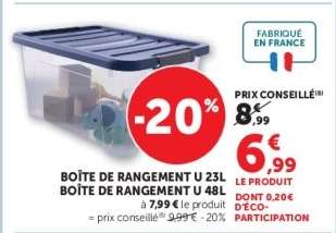 BOÎTE DE RANGEMENT U 23L / BOÎTE DE RANGEMENT U 48L