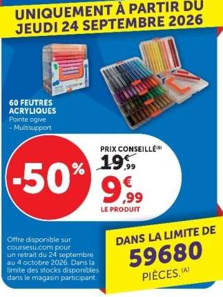 60 FEUTRES ACRYLIQUES