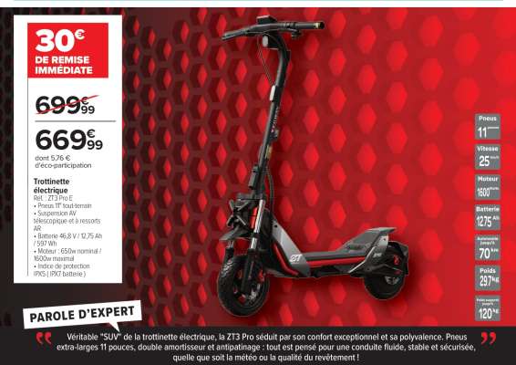 Trottinette électrique ZT3 Pro