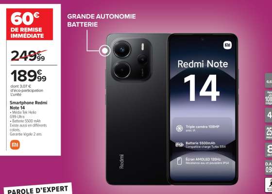 Smartphone redmi note 14