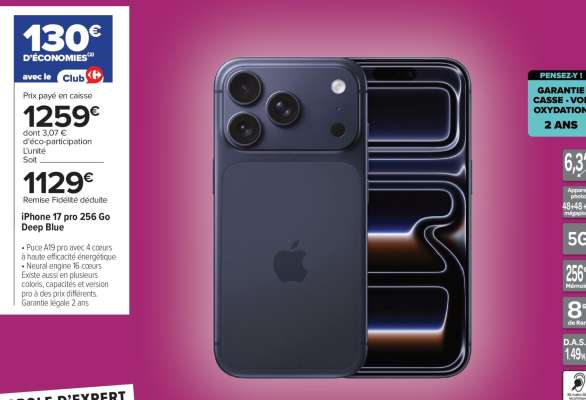 iPhone 17 pro 256 Go Deep Blue