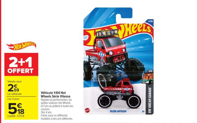 Véhicule 1/64 Hot Wheels Série Vitesse
