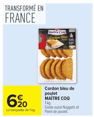 Cordon Bleu de Poulet 'Maître Coq'