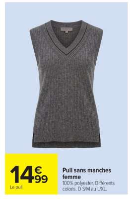 Pull sans manches femme