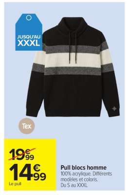 Pull blocs homme