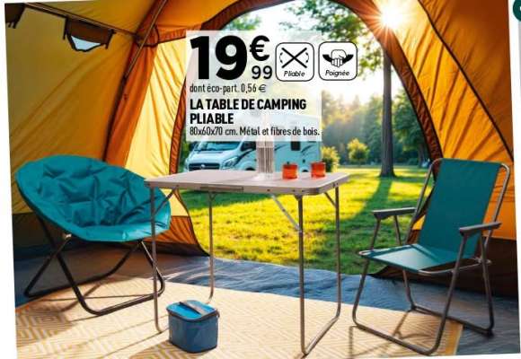 LA TABLE DE CAMPING PLIABLE