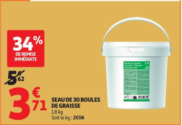 SEAU DE 30 BOULES DE GRAISSE