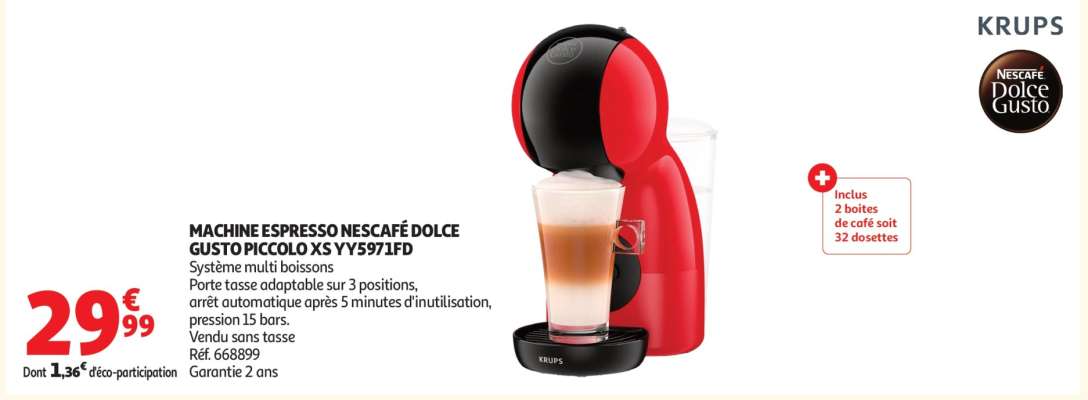 MACHINE ESPRESSO NESCAFÉ DOLCE GUSTO PICCOLO XS YY3957FD