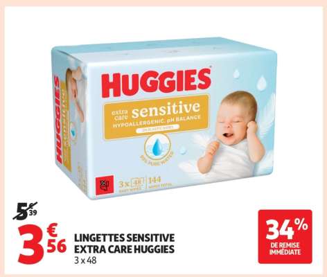 LINGETTES SENSITIVE EXTRA CARE HUGGIES