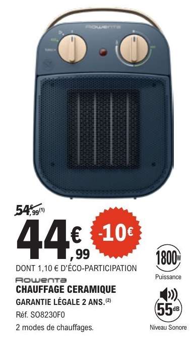 ROWENTA CHAUFFAGE CERAMIQUE
