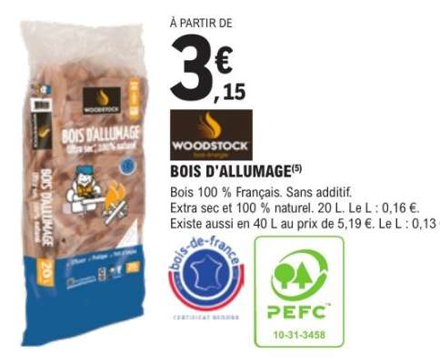 Bois d'allumage.