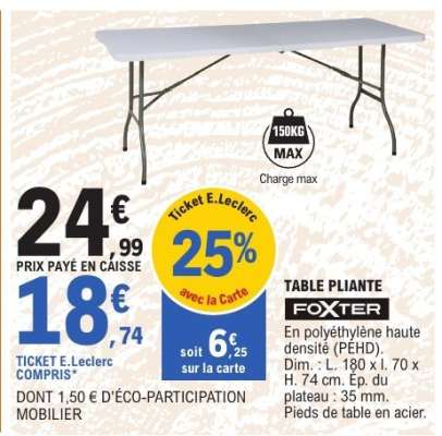 TABLE PLIANTE "FOXTER"