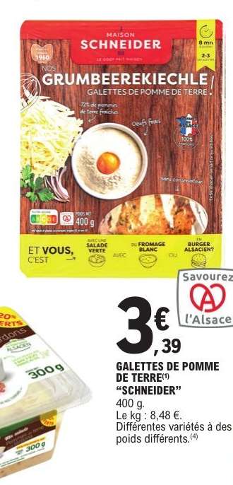GALETTES DE POMME DE TERRE SCHNEIDER