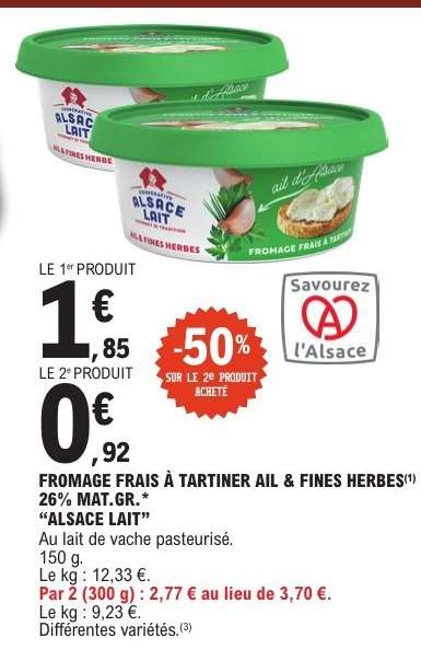FROMAGE FRAIS À TARTINER AIL & FINES HERBES