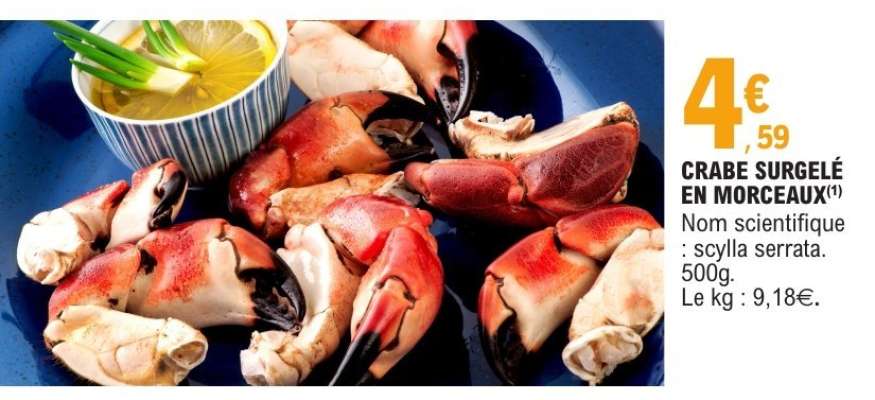 CRABE SURGELÉ EN MORCEAUX