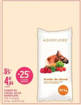 FUMIER DE CHEVAL 20 KG AGROFLORE