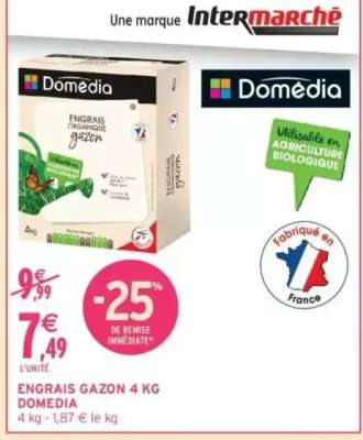ENGRAIS GAZON 4 KG DOMEDIA