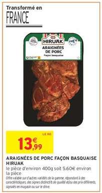 ARAIGNÉES DE PORC FAÇON BASQUAISE HIRUAK