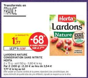Lardons Nature Conservation Sans Nitrite 'Herta'