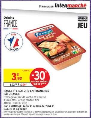 Raclette Nature en Tranches