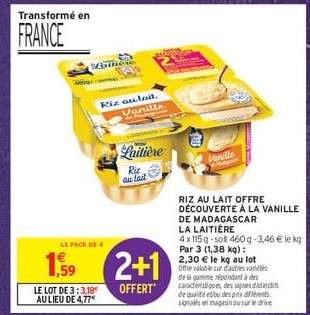 Riz au Lait Offre Découverte à la Vanille de Madagascar La Laitière