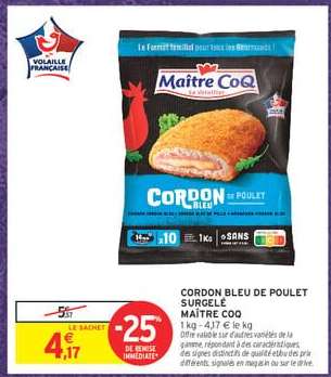 CORDON BLEU DE POULET SURGELÉ