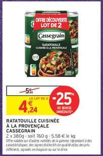 Ratatouille Cuisinée À La Provençale Cassegrain