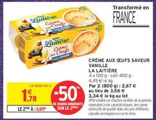 CRÈME AUX ŒUFS SAVEUR VANILLE LA LAITIÈRE