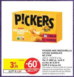 Pickers Mini Mozzarella Sticks Surgelés McCain