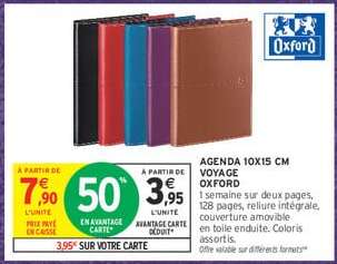Agenda 10x15 cm Voyage Oxford